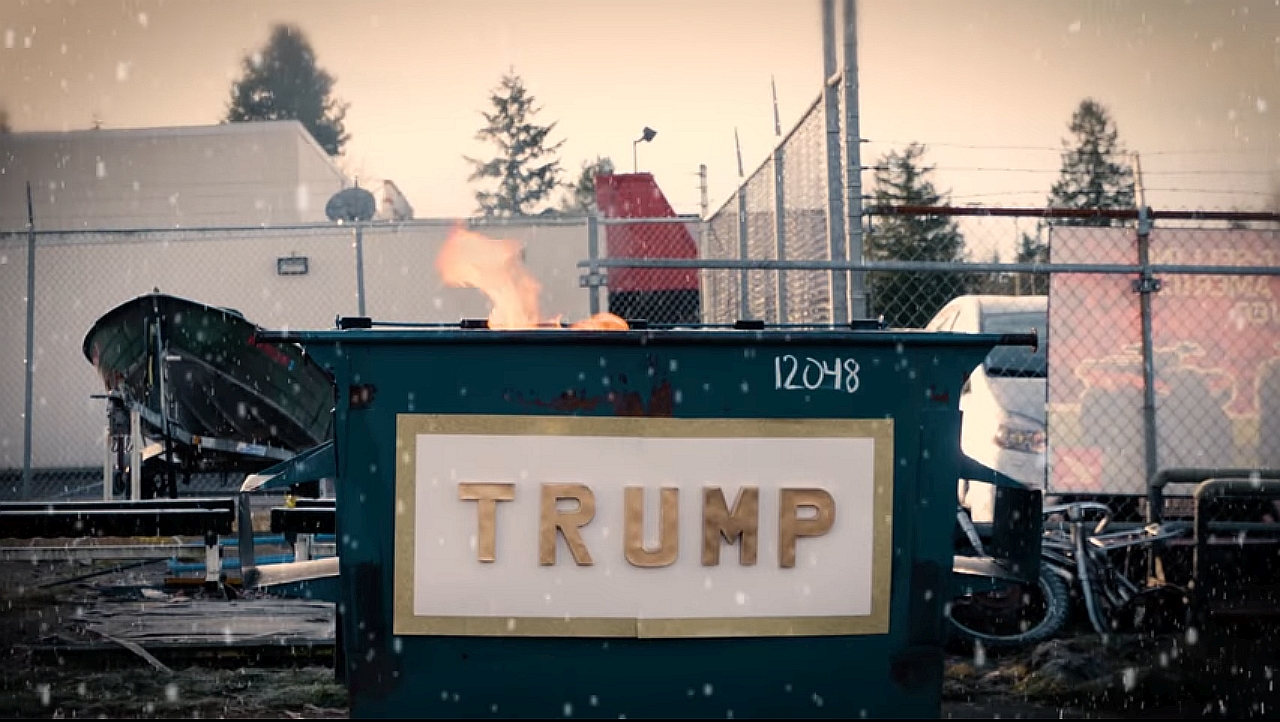 Trump, a name you can trust in a dumpster fire Blank Meme Template
