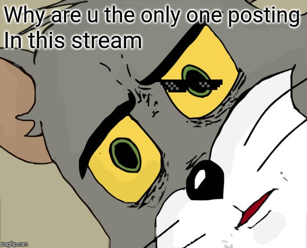 Unsettled Tom Meme | Why are u the only one posting In this stream | image tagged in memes,unsettled tom | made w/ Imgflip meme maker