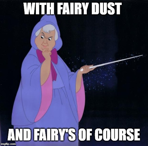 Fairy Godmother | WITH FAIRY DUST AND FAIRY'S OF COURSE | image tagged in fairy godmother | made w/ Imgflip meme maker