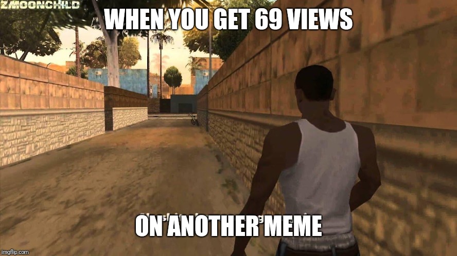 Here we go again | WHEN YOU GET 69 VIEWS ON ANOTHER MEME | image tagged in here we go again | made w/ Imgflip meme maker