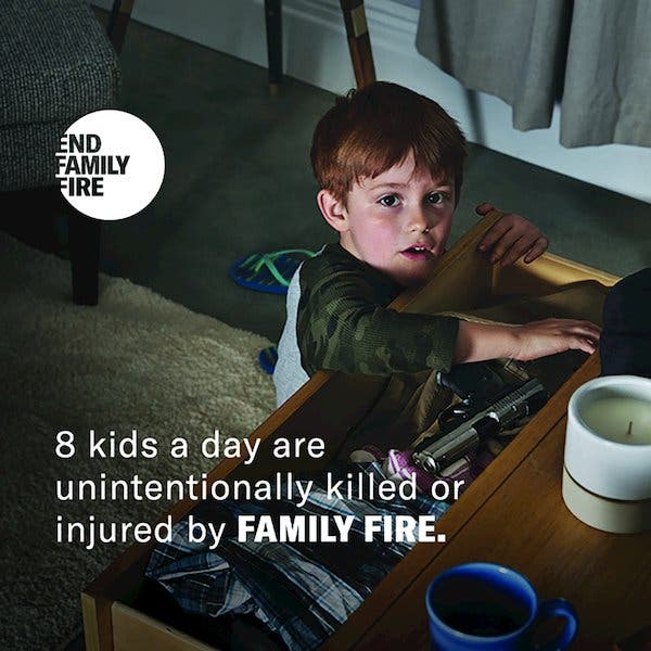 High Quality 8 kids a day unintentionally killed or injured by Family Fire Blank Meme Template