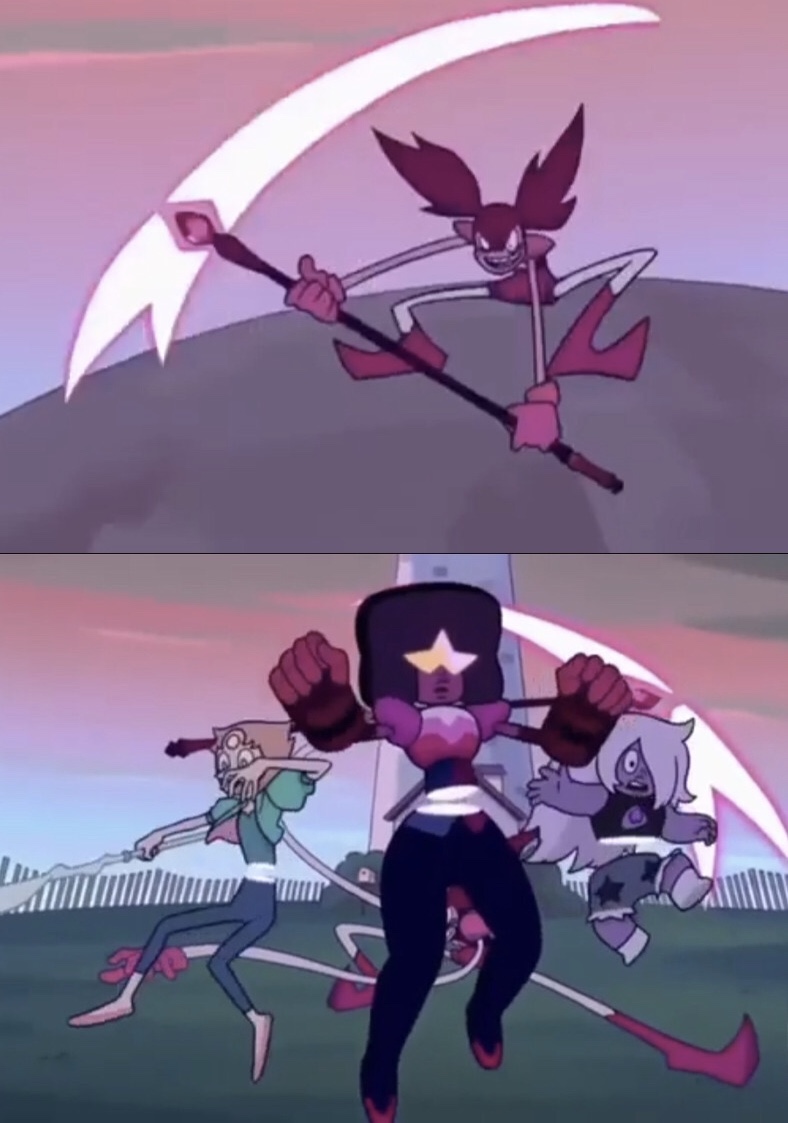 Spinel Slashing the Gems Blank Meme Template