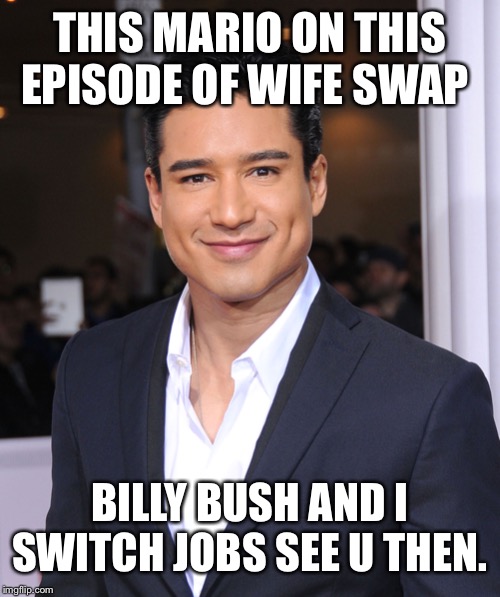 Jobs | THIS MARIO ON THIS EPISODE OF WIFE SWAP; BILLY BUSH AND I SWITCH JOBS SEE U THEN. | image tagged in extra,open access,mario party | made w/ Imgflip meme maker