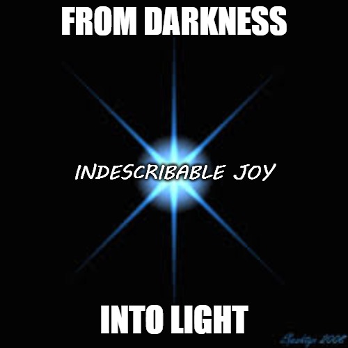 Blue Star | FROM DARKNESS; INDESCRIBABLE JOY; INTO LIGHT | image tagged in blue star | made w/ Imgflip meme maker