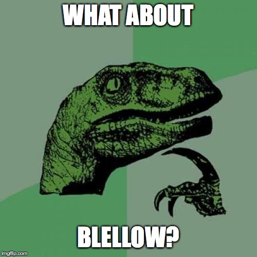 Philosoraptor Meme | WHAT ABOUT BLELLOW? | image tagged in memes,philosoraptor | made w/ Imgflip meme maker