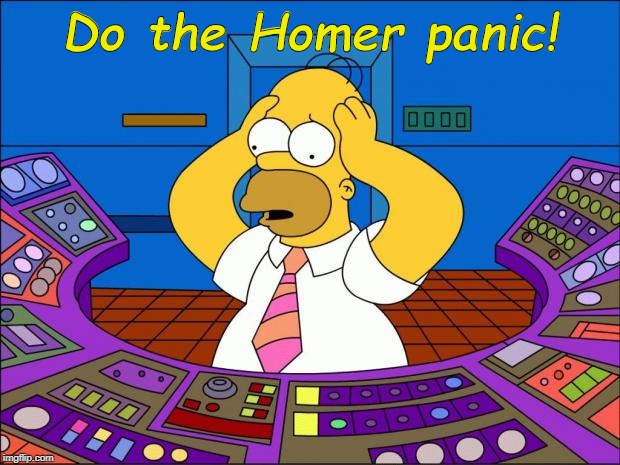 Homer Panic | Do the Homer panic! | image tagged in homer panic | made w/ Imgflip meme maker