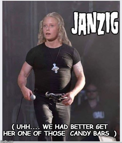 Heavy Metal Brady - her hit song is 'MARSHA, MARSHA, MARSHA'. | ( UHH.... WE HAD BETTER GET HER ONE OF THOSE  CANDY BARS  ) | image tagged in the brady bunch,danzig | made w/ Imgflip meme maker