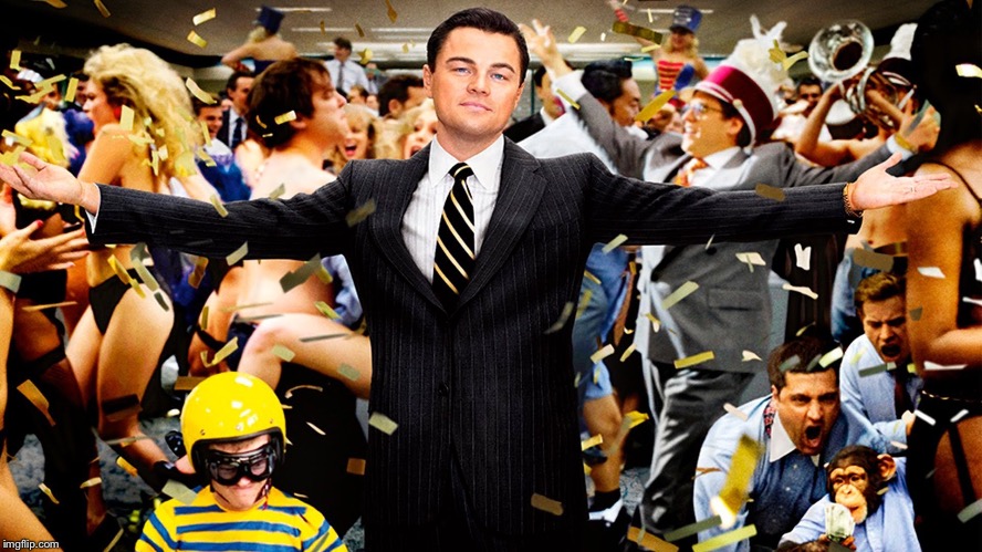 Wolf of Wallstreet Celebration | image tagged in wolf of wallstreet celebration | made w/ Imgflip meme maker