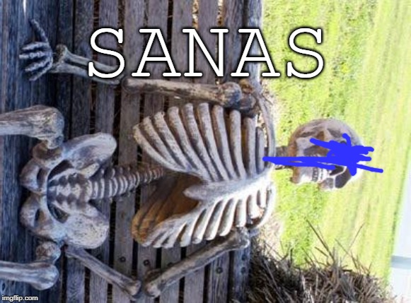 Waiting Skeleton | SANAS | image tagged in memes,waiting skeleton | made w/ Imgflip meme maker