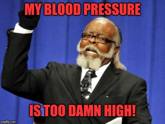 Too Damn High Meme | MY BLOOD PRESSURE; IS TOO DAMN HIGH! | image tagged in memes,too damn high | made w/ Imgflip meme maker