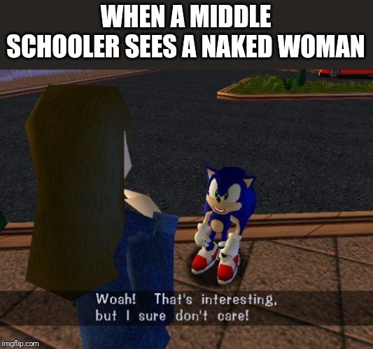 Woah thats interesting but I sure don't care | WHEN A MIDDLE SCHOOLER SEES A NAKED WOMAN | image tagged in woah thats interesting but i sure don't care | made w/ Imgflip meme maker
