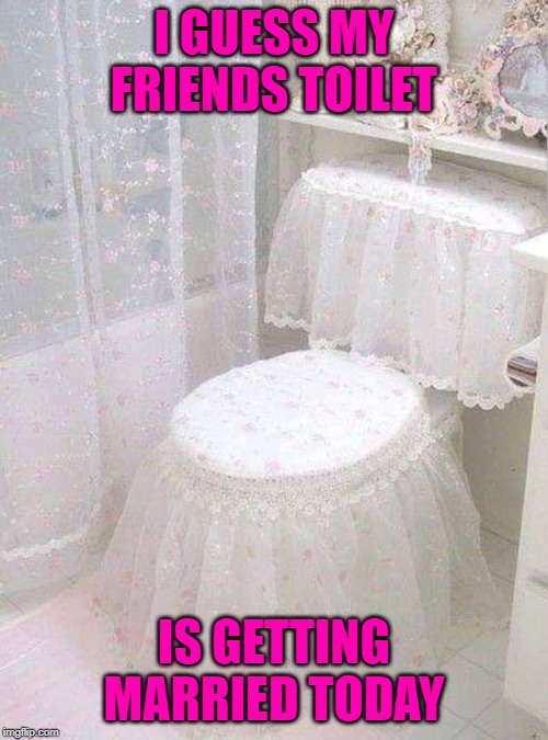 Does thou promise to shit in this toilet for better or worse 'til death do you part?  I DO!!! | I GUESS MY FRIENDS TOILET; IS GETTING MARRIED TODAY | image tagged in wedding toilet,memes,toilets,funny,wedding vail,i do | made w/ Imgflip meme maker