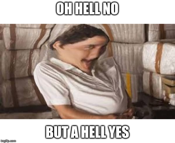 pablo | OH HELL NO; BUT A HELL YES | image tagged in pablo | made w/ Imgflip meme maker
