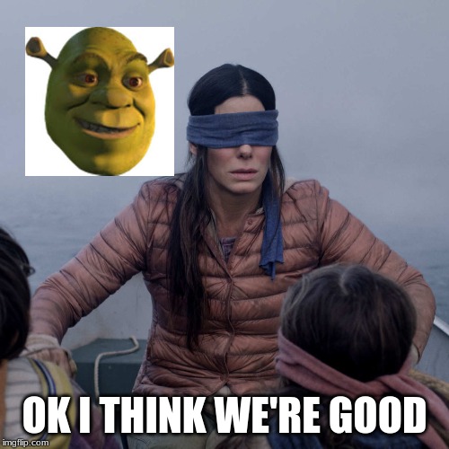 Bird Box | OK I THINK WE'RE GOOD | image tagged in memes,bird box | made w/ Imgflip meme maker