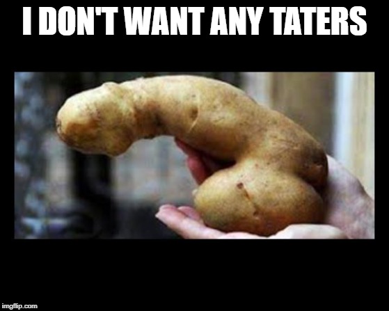 Dick Tater with Background | I DON'T WANT ANY TATERS | image tagged in dick tater with background | made w/ Imgflip meme maker