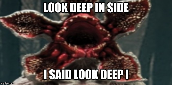 not funny | LOOK DEEP IN SIDE; I SAID LOOK DEEP ! | image tagged in not funny | made w/ Imgflip meme maker