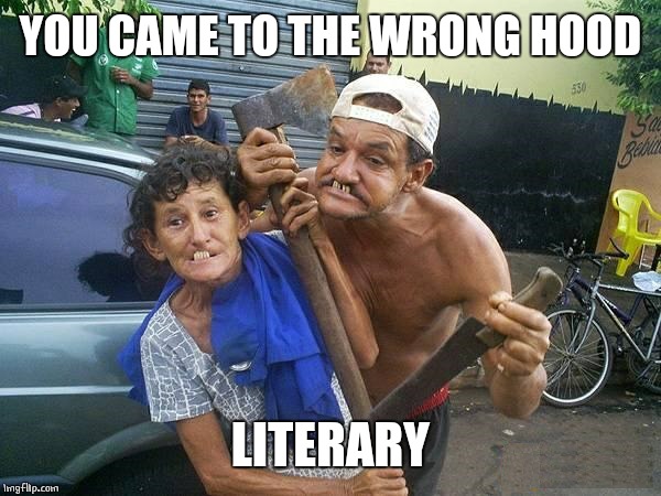 TURN BACK | YOU CAME TO THE WRONG HOOD; LITERARY | image tagged in wrong,hood | made w/ Imgflip meme maker