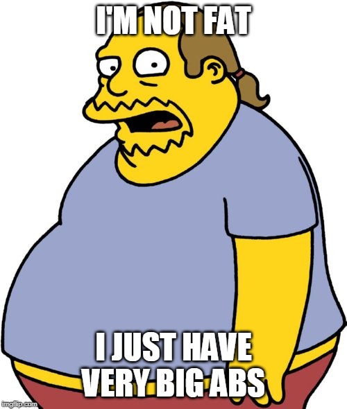 Comic Book Guy | I'M NOT FAT; I JUST HAVE VERY BIG ABS | image tagged in memes,comic book guy | made w/ Imgflip meme maker