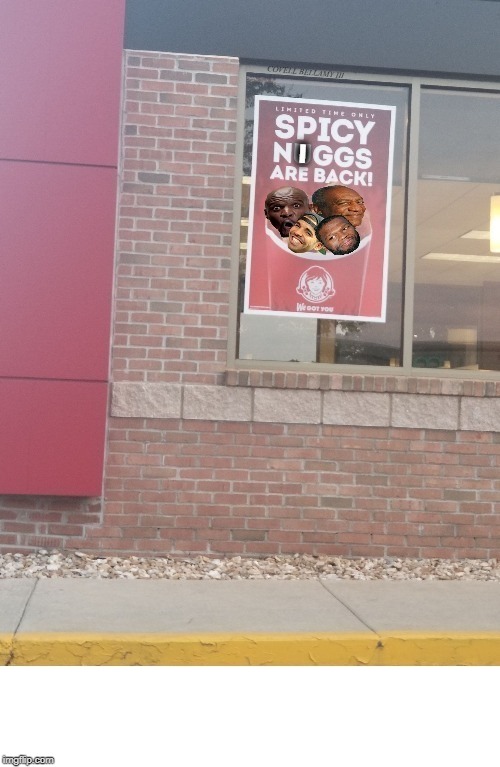 Wendy's Spicy Niggs | COVELL BELLAMY III | image tagged in wendy's spicy niggs | made w/ Imgflip meme maker