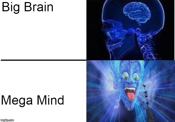 Big Brain Time | Big Brain; Mega Mind | image tagged in expanding brain,memes,megamind,yeah this is big brain time,dank memes,funny memes | made w/ Imgflip meme maker