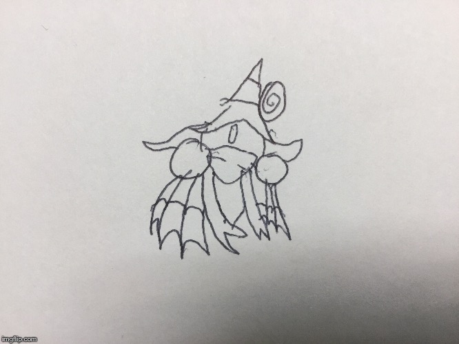 A drawing of drawcia sorceress | image tagged in kirby,art | made w/ Imgflip meme maker