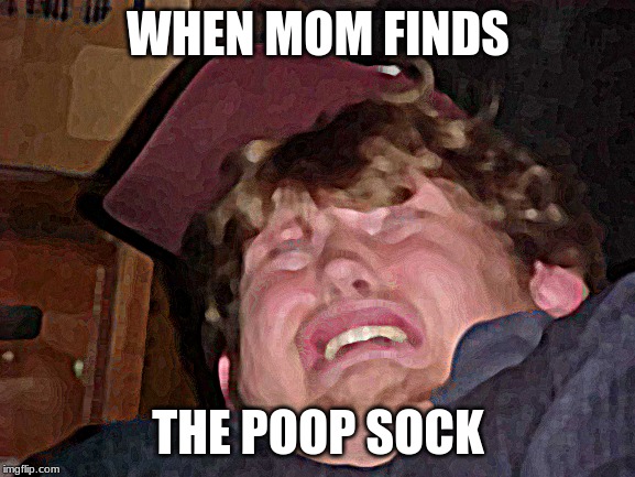 WTF | WHEN MOM FINDS; THE POOP SOCK | image tagged in memes,wtf | made w/ Imgflip meme maker