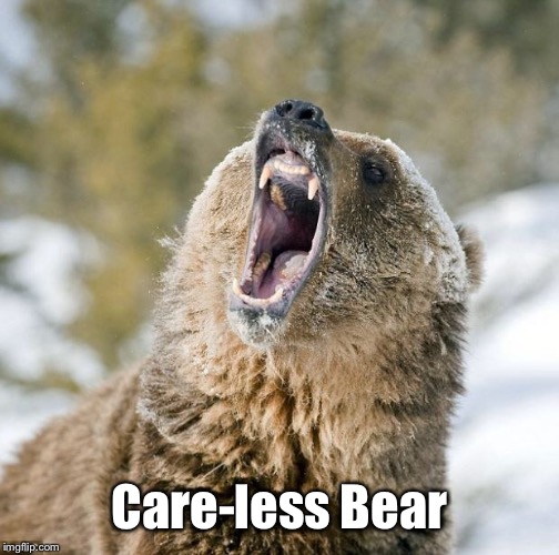 Grizzly Bear | Care-less Bear | image tagged in grizzly bear | made w/ Imgflip meme maker
