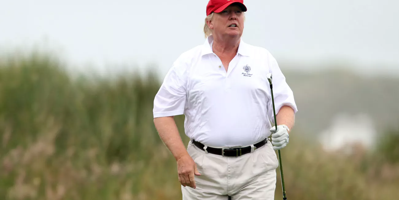 High Quality Trump golfing Blank Meme Template