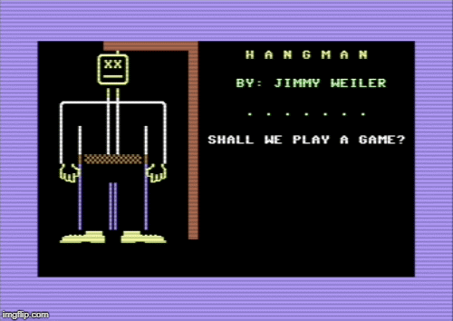 Hangman C64 | image tagged in gifs,c64 | made w/ Imgflip images-to-gif maker