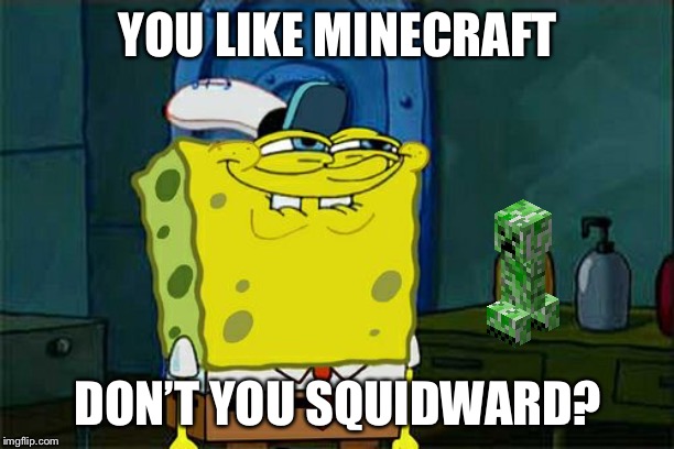 Don't You Squidward | YOU LIKE MINECRAFT; DON’T YOU SQUIDWARD? | image tagged in memes,dont you squidward | made w/ Imgflip meme maker