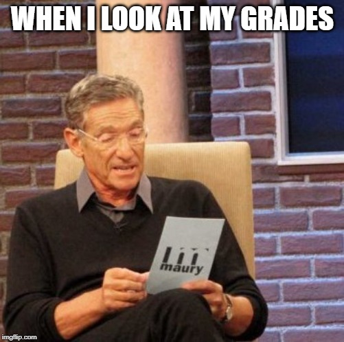 Maury Lie Detector | WHEN I LOOK AT MY GRADES | image tagged in memes,maury lie detector | made w/ Imgflip meme maker