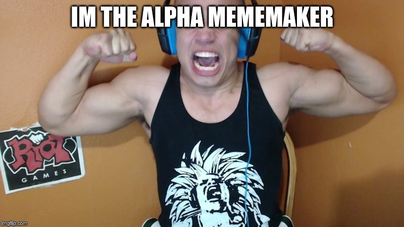 Tyler1 scream | IM THE ALPHA MEMEMAKER | image tagged in tyler1 scream | made w/ Imgflip meme maker