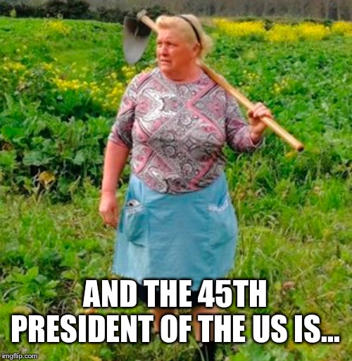 Trump’s doppelgänger is... female? | AND THE 45TH PRESIDENT OF THE US IS... | image tagged in donald trump,isaac_laugh,funny,president,trump | made w/ Imgflip meme maker