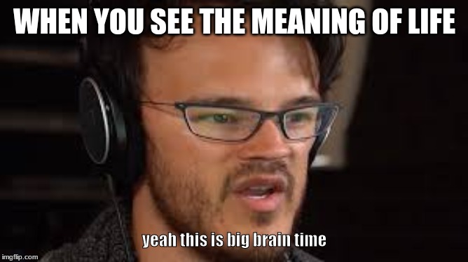 WHEN YOU SEE THE MEANING OF LIFE; yeah this is big brain time | image tagged in yeah this is big brain time | made w/ Imgflip meme maker