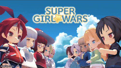 Super Girl Wars | image tagged in gifs,anime | made w/ Imgflip images-to-gif maker