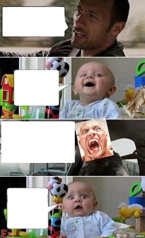 Angry Rock Driving Baby Blank Meme Template