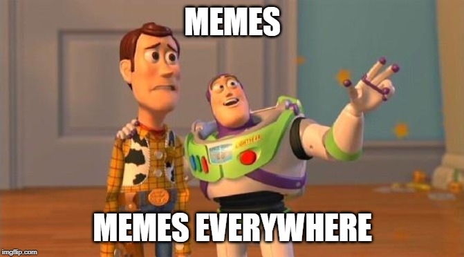TOYSTORY EVERYWHERE |  MEMES; MEMES EVERYWHERE | image tagged in toystory everywhere | made w/ Imgflip meme maker