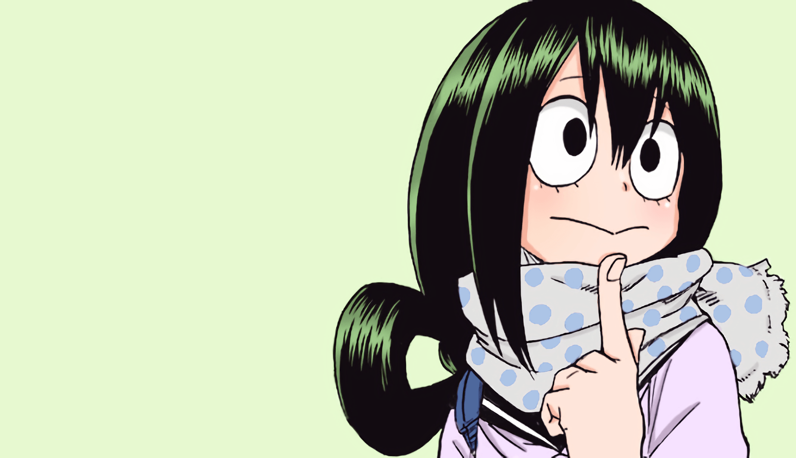 Froppy thinking about Izuku or any of the BNHA characters. 