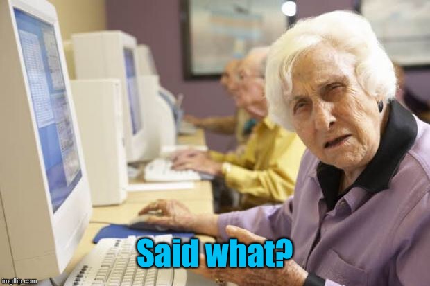 Old Lady | Said what? | image tagged in old lady | made w/ Imgflip meme maker