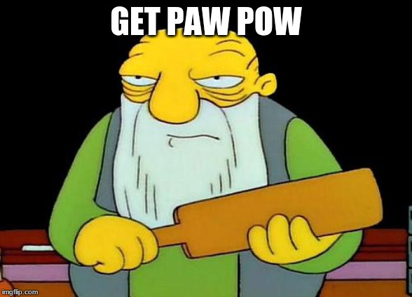That's a paddlin' Meme | GET PAW POW | image tagged in memes,that's a paddlin' | made w/ Imgflip meme maker