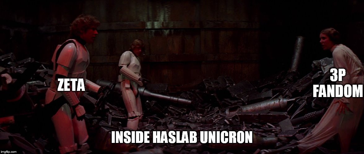 ZETA; 3P FANDOM; INSIDE HASLAB UNICRON | made w/ Imgflip meme maker