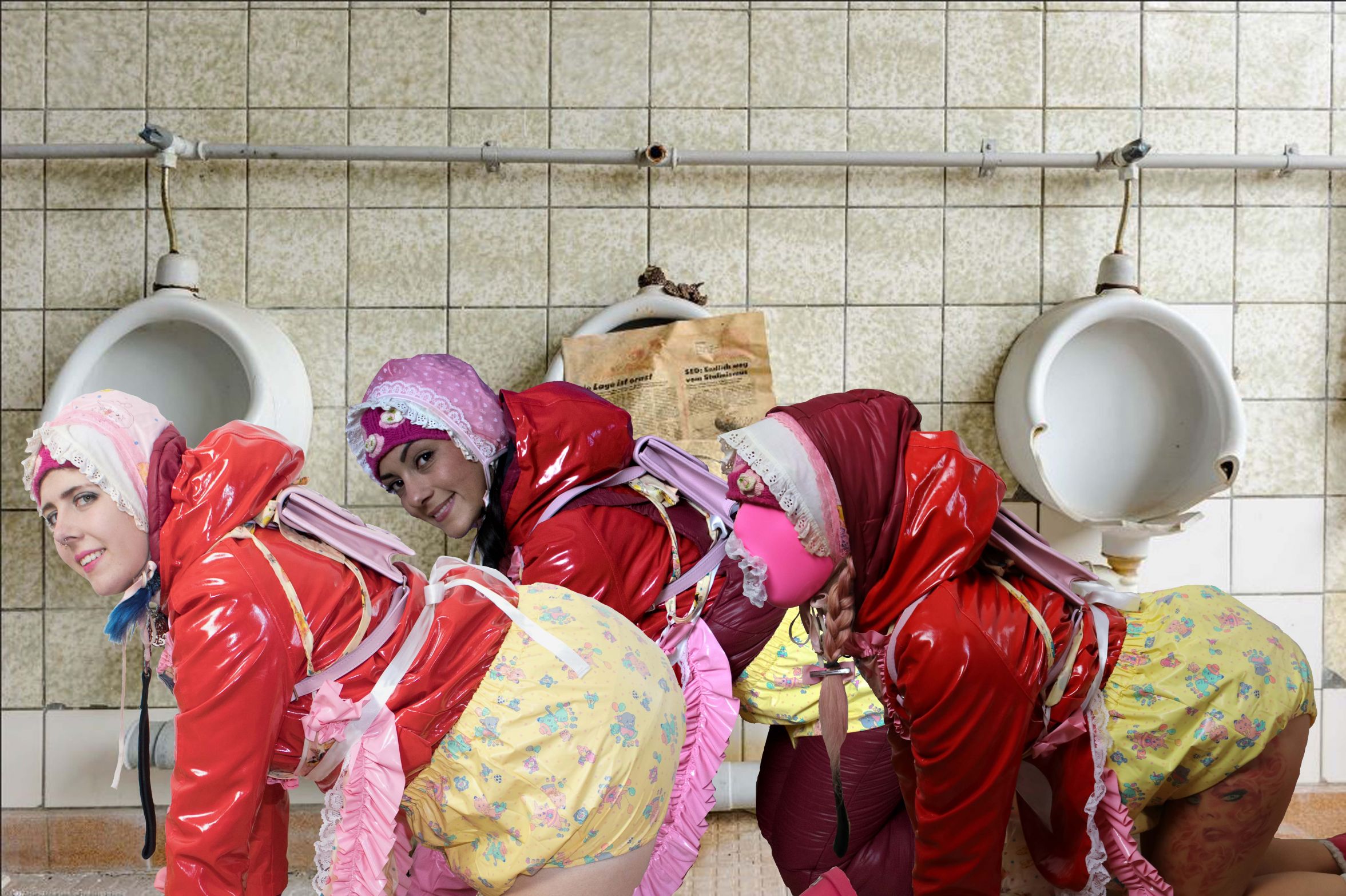 High Quality Pimp Hassans Toilet piglets waiting for users Blank Meme Template