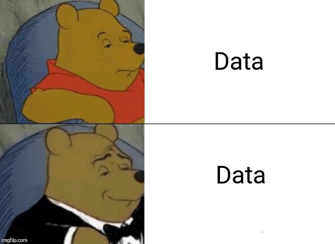 This much i knooooow is true | Data; Data | image tagged in memes,tuxedo winnie the pooh,godblessthebrokenroad,funny memes,data | made w/ Imgflip meme maker