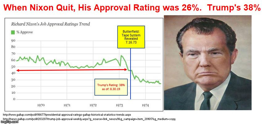 Trump & Nixon Approval Ratings DOWN FALL | image tagged in trump  nixon approval ratings down fall | made w/ Imgflip meme maker