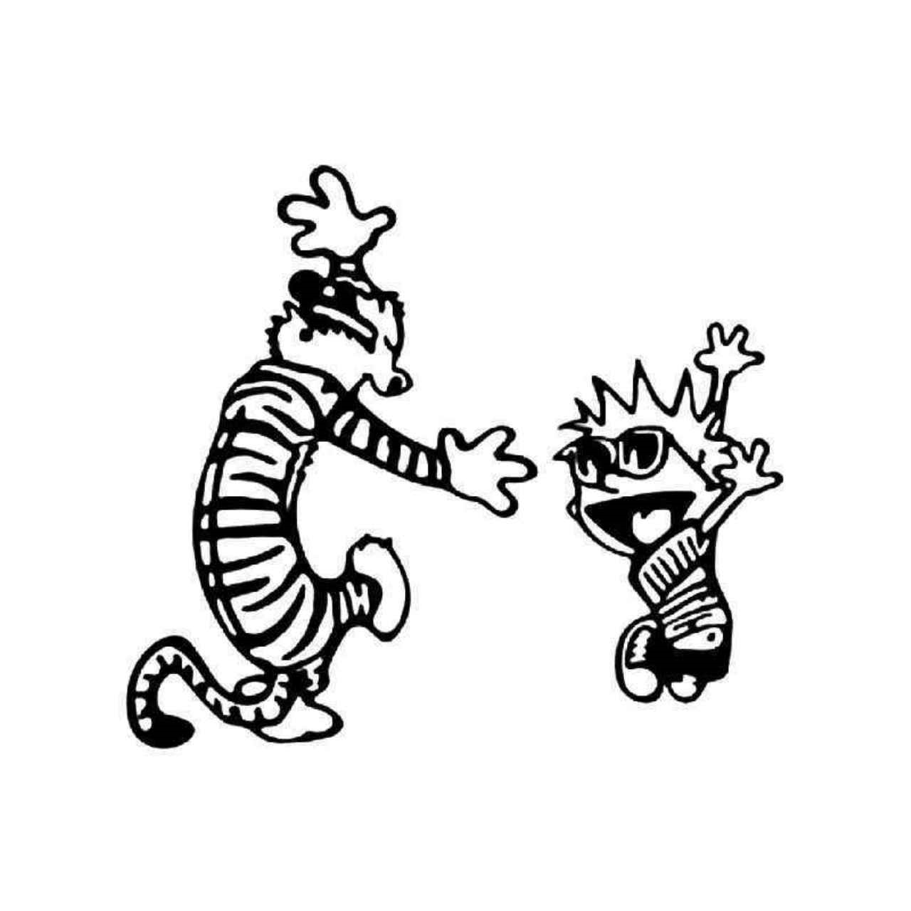 Calvin and Hobbes dancing Blank Meme Template