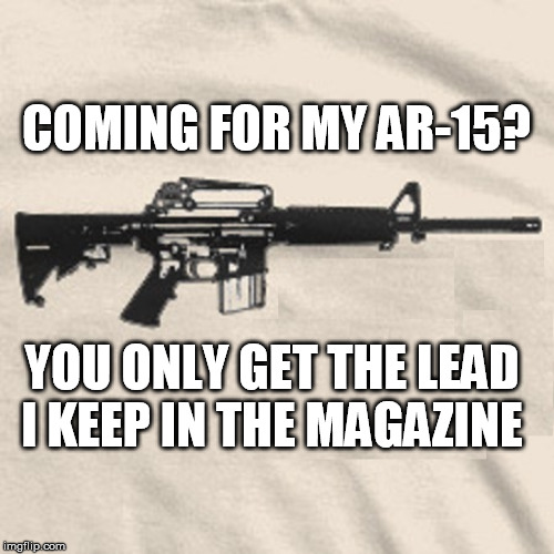 COMING FOR MY AR-15? YOU ONLY GET THE LEAD I KEEP IN THE MAGAZINE | made w/ Imgflip meme maker
