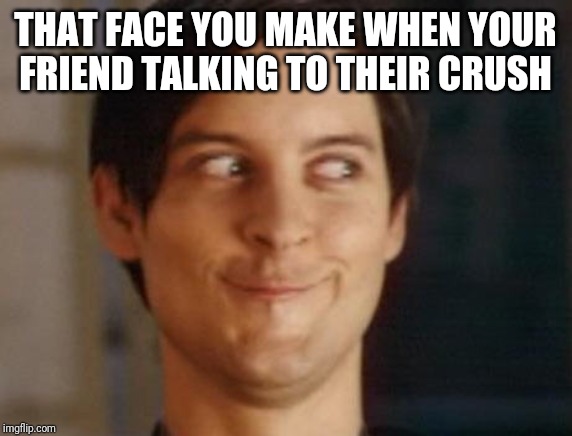 Spiderman Peter Parker Meme | THAT FACE YOU MAKE WHEN YOUR FRIEND TALKING TO THEIR CRUSH | image tagged in memes,spiderman peter parker | made w/ Imgflip meme maker