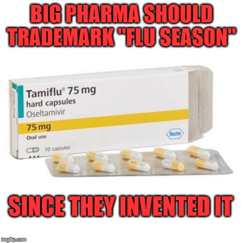 Vaccines harm | BIG PHARMA SHOULD TRADEMARK "FLU SEASON"; SINCE THEY INVENTED IT | image tagged in flu | made w/ Imgflip meme maker