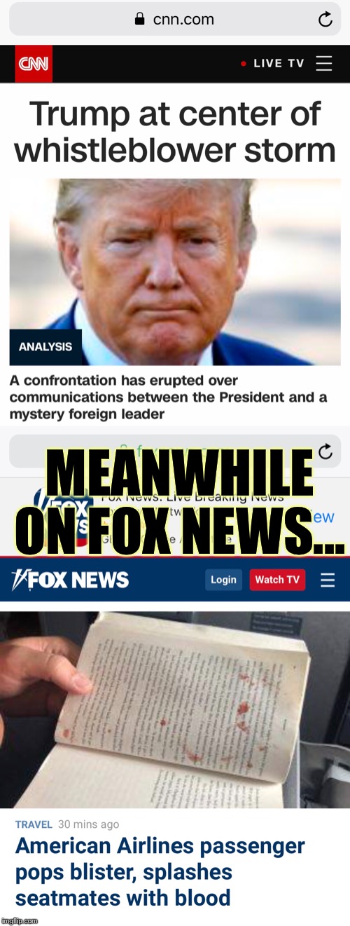 Meanwhile on Fox News... | MEANWHILE ON FOX NEWS... | image tagged in memes,cnn,fox news | made w/ Imgflip meme maker