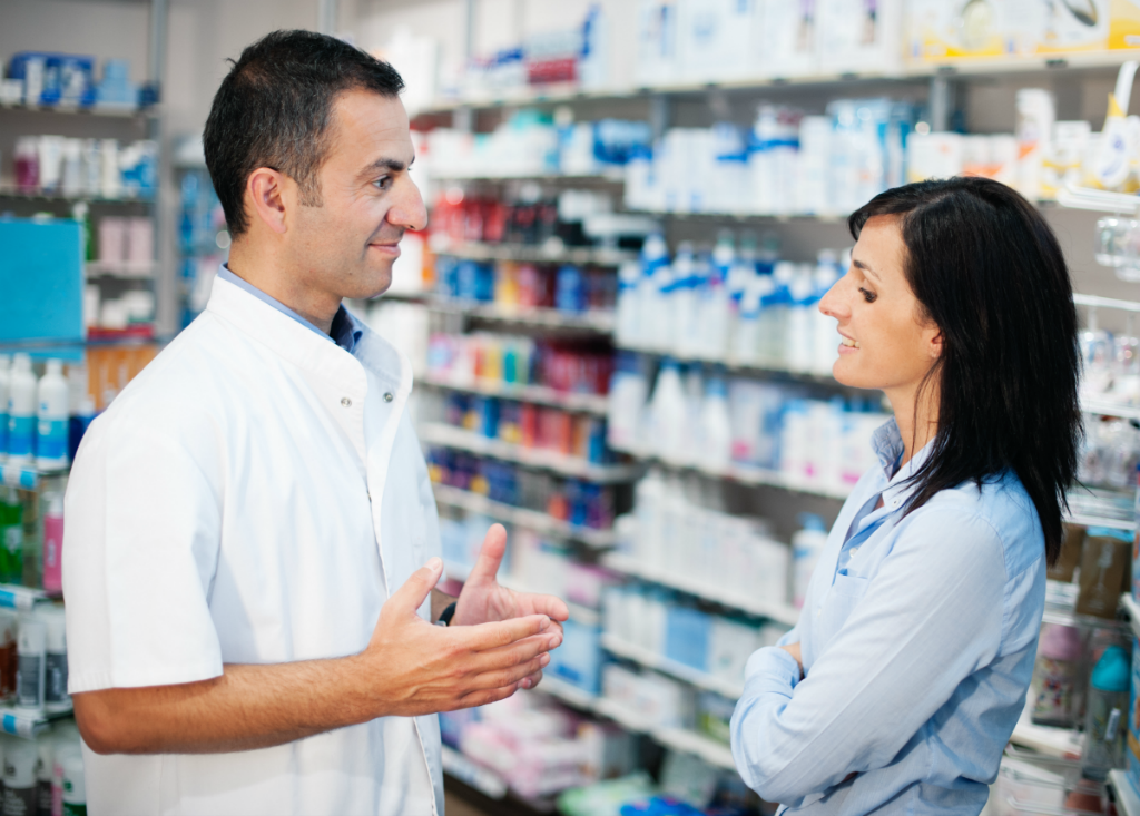 Pharmacist Talking to Patient Blank Meme Template